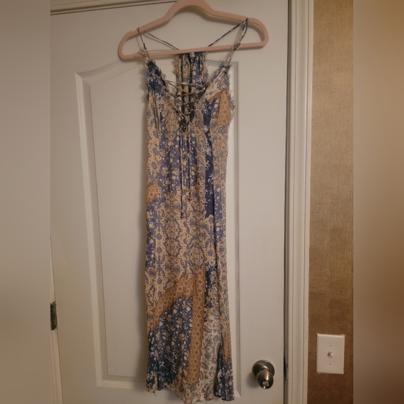 free people movement Dresses & Skirts - FP Movement by Free People Blue and Cream Patchwork Maxi Dress